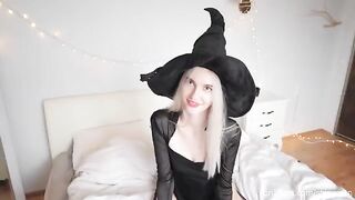 The guy came to the witch and made a mess on her in Halloween clothes