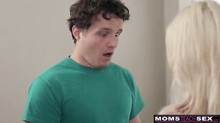 A hot MILF fucks her stepson and tucks him in, it’s his favorite fantasy