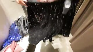 Girl chose new clothes and got cum on her tits