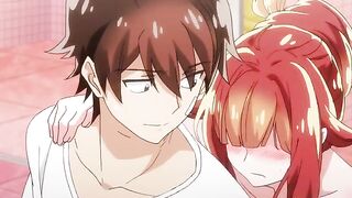 Tsundere redhead with small tits gets fucked in missionary after massage