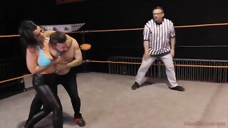 Nadia White, the busty brunette, dominates Glenn King in a fierce face sitting match