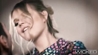 A cute and giggly blonde babe gets a huge dick from Southern Comfort