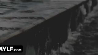 A hot MILF seduced the young pool guy to fuck with them both
