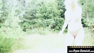 A pregnant blonde gets fucked on the beach by a mature man