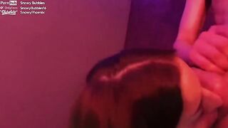 The girl has a talent for blowing, which she demonstrates in her work