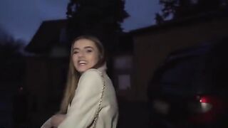 Public Agent Alba Lala shows small tits on French streets