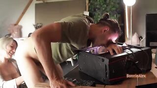 A couple has a spontaneous quickie with intense passion