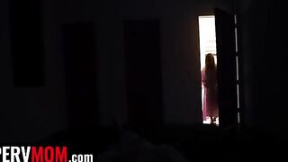 Guy pushed his dick in stepmom’s natural boobs, getting lucky