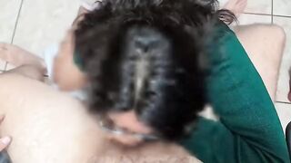 A rich blowjob before school from a super cute and horny student