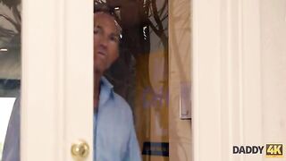 Playful girlfriend cheats on her BF with a mature man in HD