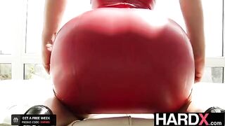 Abella Danger gets her big ass banged by two cocks hard