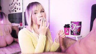 You can either suck a dick or a cigarette, that's the rule