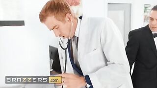 Doctor cures cold feet with his massive cock in a Brazzers scene