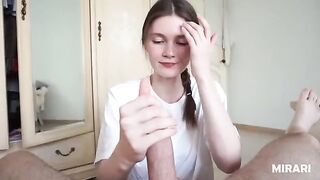 Schoolgirl seduces her teacher with a slutty blowjob - MIRARI