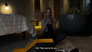 Unboxing with hot babe Californiababe ended with a rough sex session