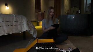Unboxing with hot babe Californiababe ended with a rough sex session