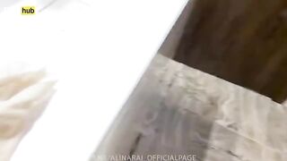 The young pervert watched his stepmother in the shower, feeling wild and excited