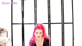 Pink-haired teen Emma Fiore shows her body in a sensual striptease dance
