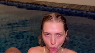 A girl from California has a pool and a great ass. She loves to suck cock
