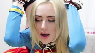 Candy White, the petite blonde bombshell, takes on intense bondage and deepthroat action