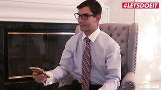 A young American babe, Gina Valentina, along with her friends, gets fucked by a lawyer