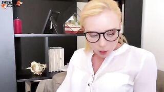 Horny secretary gets fucked by the boss in different poses