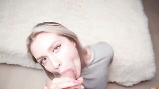 A man came for a blowjob and he received a cumshot on his boobs