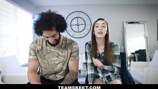 Girl is having fun with her boyfriend in different poses, showcasing petite charm