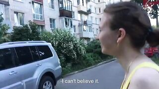 A petite Russian model got fucked by a stranger in the street