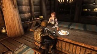 The traveler was stopped by a temptress in the tavern of Ysolda in Skyrim
