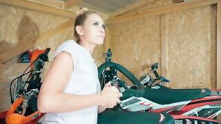 I fixed my motorcycle and fucked a stunning hottie