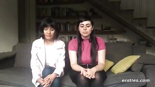 Two passionate lesbian friends have a hot sex session with a strapon