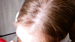 A beautiful blond girl offered her brother to suck his cock