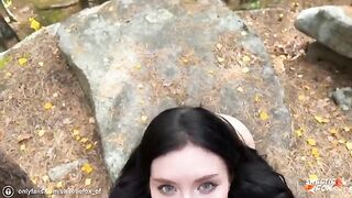 Girl was fucked in public by a young man in the woods