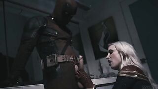 Deadpool fucks the hot Captain Marvel in a steamy, full scene