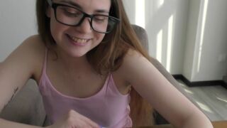 The bookworm girl learned anatomy on a real big cock with great passion