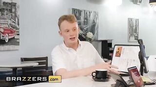 Syren de Mer, bored waitress, gets fucked in the kitchen by a big dick