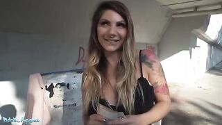 Nurse at the train station fucks for extra money with stranger