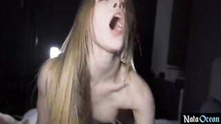 Hard fucking for tight pussy of skinny teen with no mercy