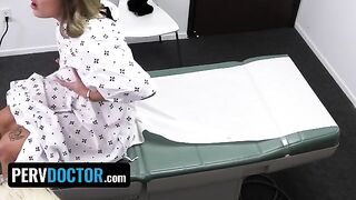 Busty doctor fucks her patient Mimi Monet in the office