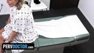 Busty doctor fucks her patient Mimi Monet in the office