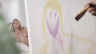 Art class turns into a wild threesome adventure for the lucky girls
