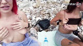 Bloggers arranged a sex party for two stupid whores in public place