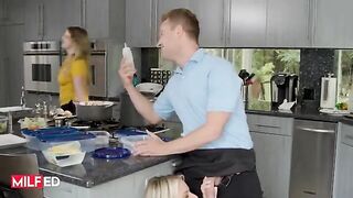 Smoking hot housewife Rachael Cavalli gets her pussy filled with cum