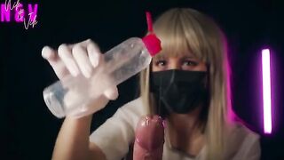 Crazy nurse in sex uniform will make you cum twice