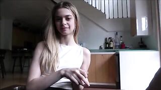Tiny 18 y.o. practices sex with stepdad in a steamy scene