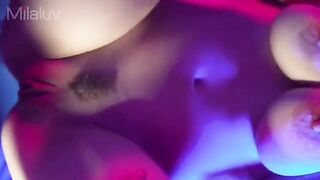 Close up creampie with cum inside and outside the meaty pussy