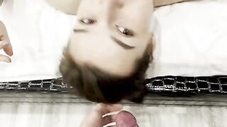 A cute young girl is getting fucked in all her holes by a man