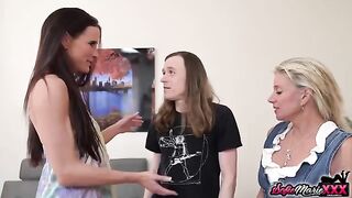 Hot moms Sofie Marie and Payton Hall enjoy swapping their stepsons’ huge cocks