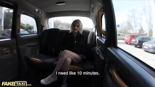 A cute young model got her pussy stretched by a thick cock in FakeTaxi